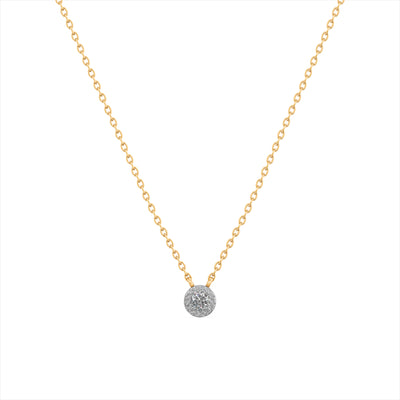 0.14 Carat Dazzling Cluster 9KT Gold Lab Grown Diamond Necklace