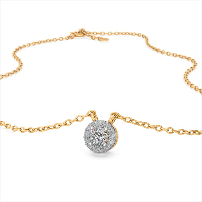 0.14 Carat Dazzling Cluster 9KT Gold Lab Grown Diamond Necklace