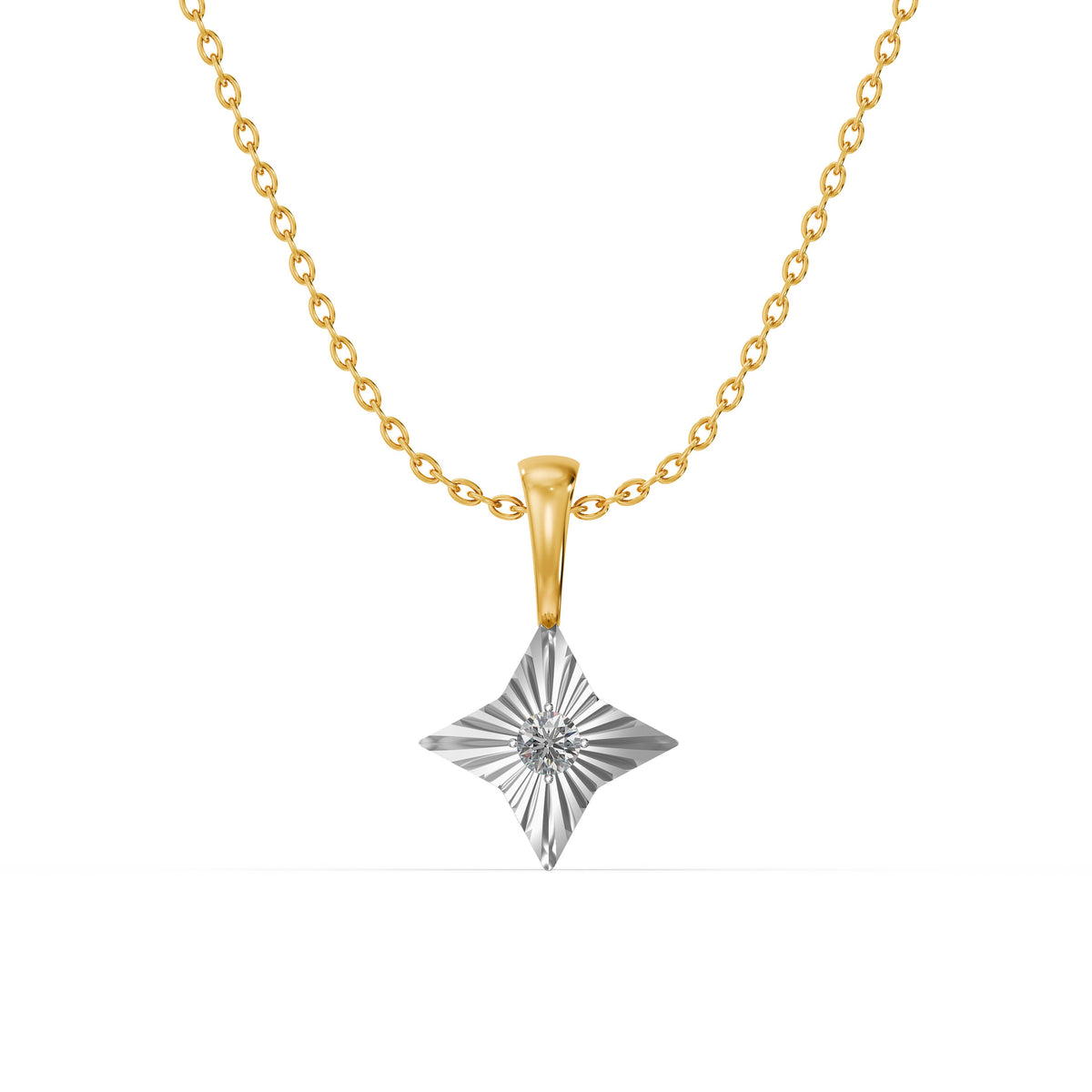 Stellar Bloom 9KT Gold Laboratory Grown Diamond Pendant