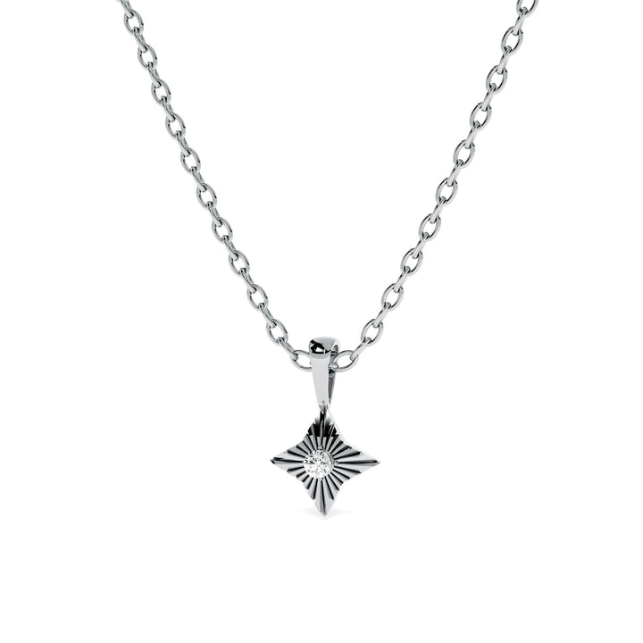 Stellar Bloom 9KT Gold Lab Grown Diamond Pendant - 4