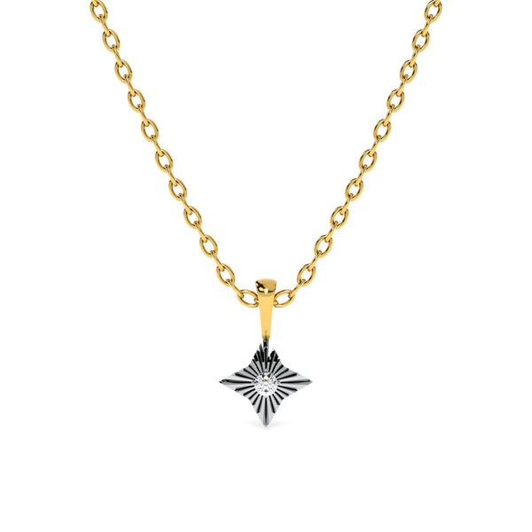Stellar Bloom 9KT Gold Lab Grown Diamond Pendant