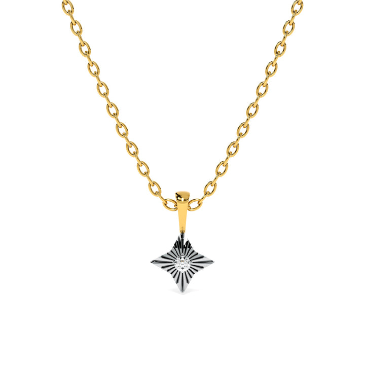 Stellar Bloom 9KT Gold Lab Grown Diamond Pendant - 3