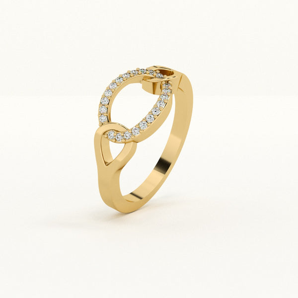 Oval Link Sparkle 0.11 Carat 9KT Lab-Grown Diamond Ring