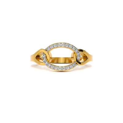 Oval Link Sparkle 9KT Gold Lab Grown Diamond Ring