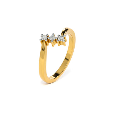Diagonal Dazzle 9KT Gold Lab Grown Diamond Ring