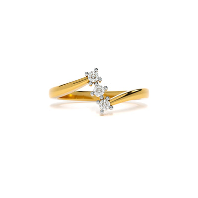 Diagonal Dazzle 9KT Gold Lab Grown Diamond Ring