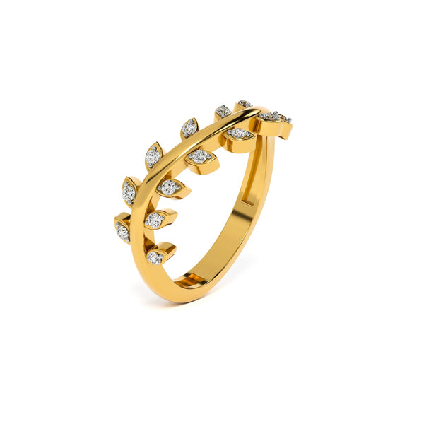 Vine Gleam 9KT Gold Lab Grown Diamond Ring