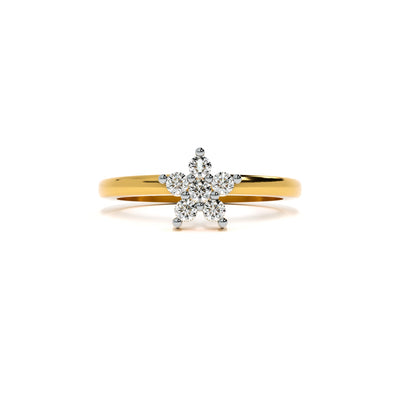 Floral Glint 9KT Gold Lab Grown Diamond Ring