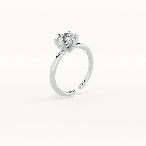 Timeless Round Solitaire 925 Silver Ring