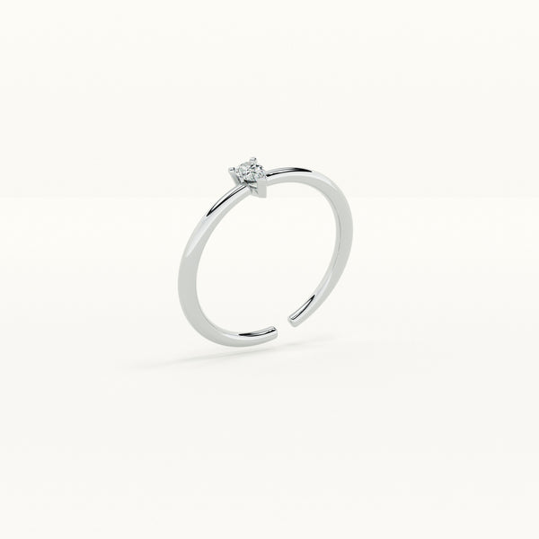 Tiny Pear Stone 925 Silver Ring