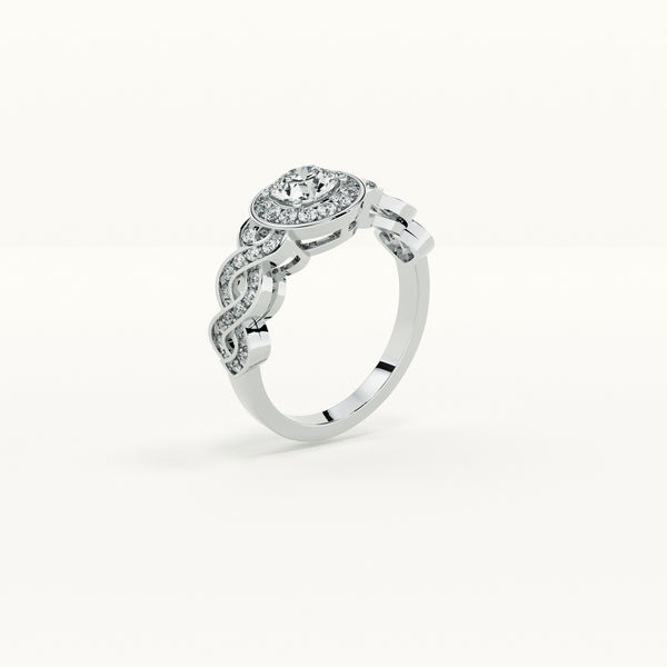 925 Silver Blush Halo Ring