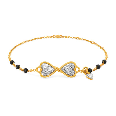 Sacred Heart 9KT Gold Lab Grown Diamond Mangalsutra Bracelet