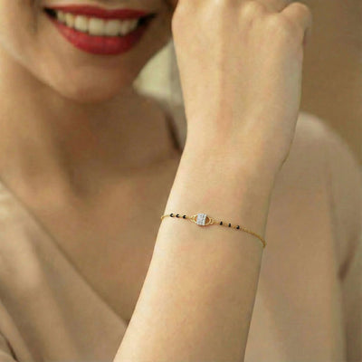 Rhea 9KT Gold Lab Grown Diamond Mangalsutra Bracelet