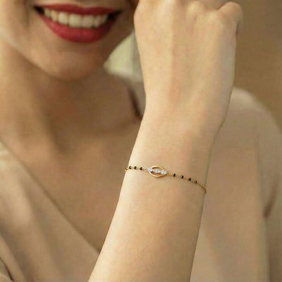 Zyra 9KT Gold Lab Grown Diamond Mangalsutra Bracelet