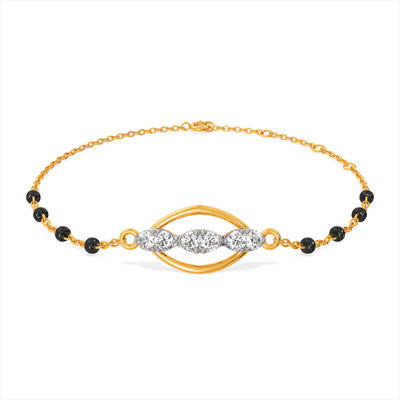 Zyra 9KT Gold Lab Grown Diamond Mangalsutra Bracelet