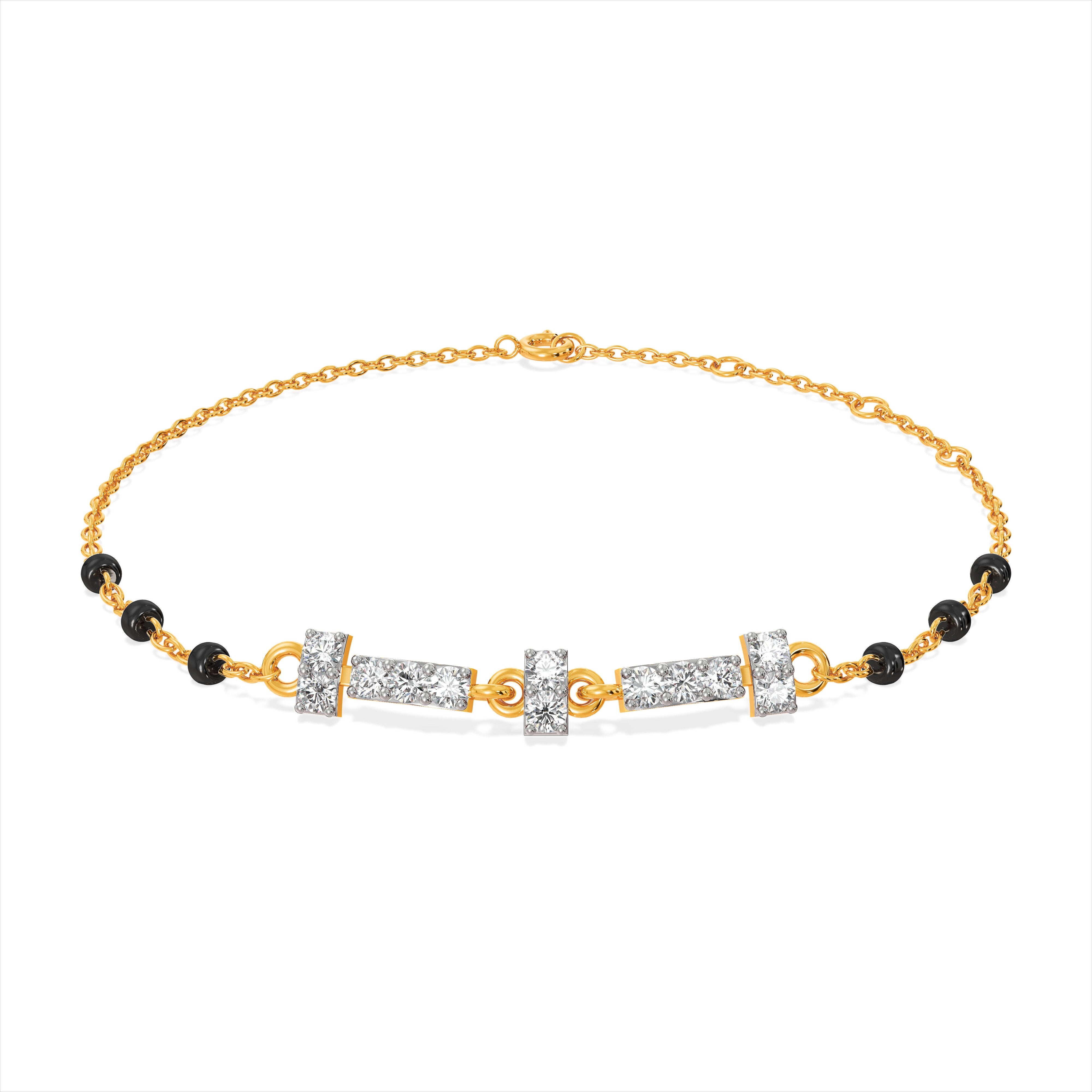 Luna Grid 9KT Gold Laboratory Grown Diamond Mangalsutra Bracelet