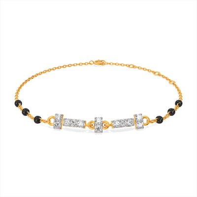 Luna Grid 9KT Gold Lab Grown Diamond Mangalsutra Bracelet