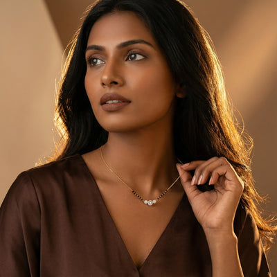 Eternal Vows Circle 9KT Gold Lab Grown Diamond Mangalsutra