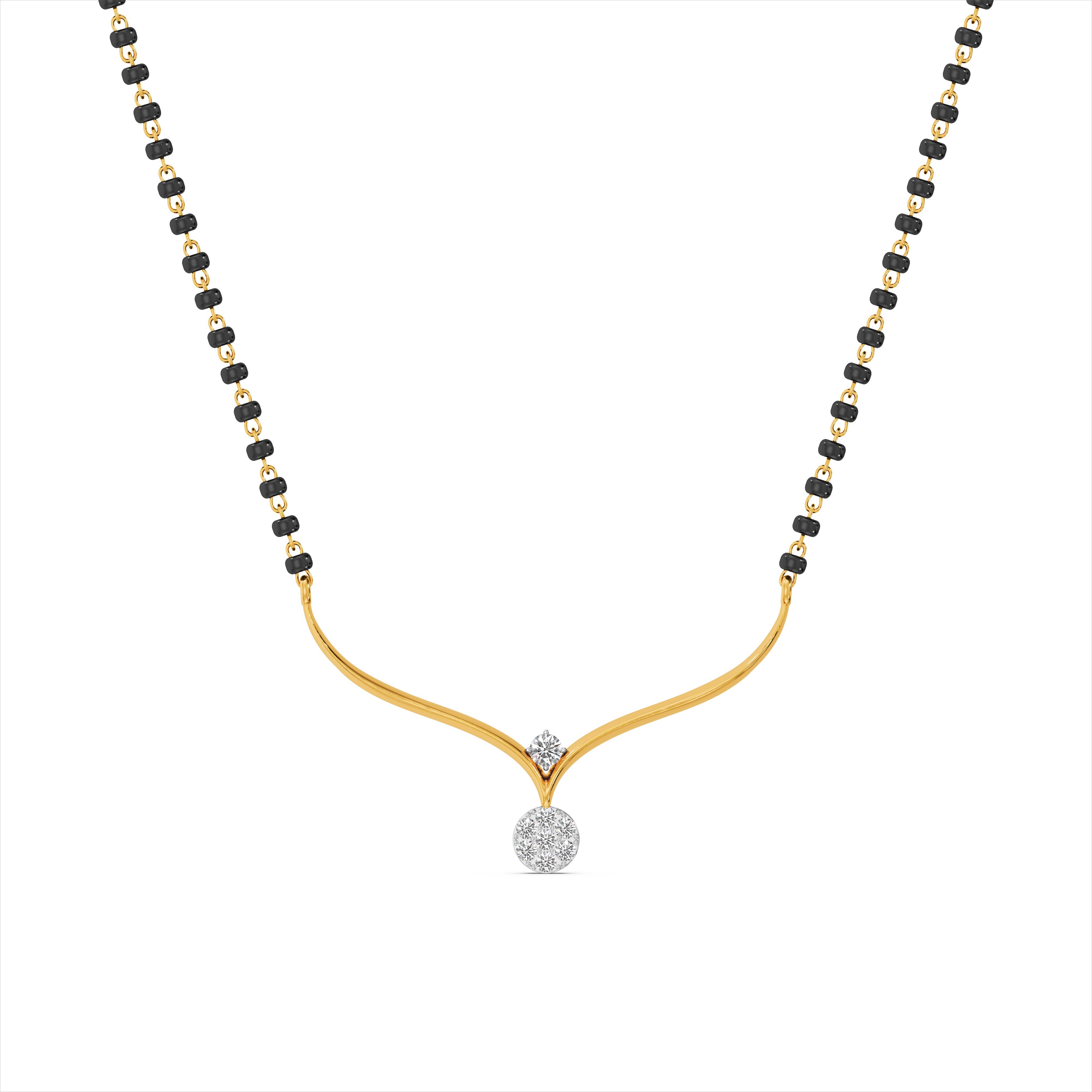 Classic Drop 9KT Gold Laboratory Grown Diamond Mangalsutra