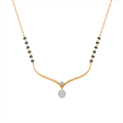 Classic Drop 9KT Gold Lab Grown Diamond Mangalsutra