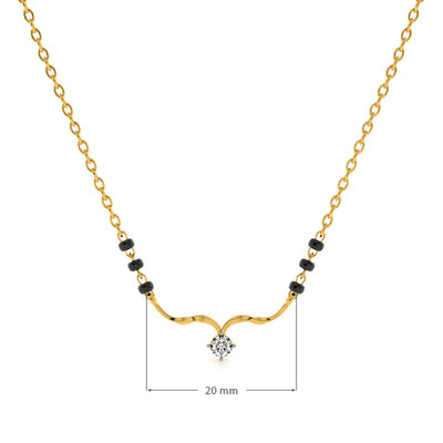 Solitaire Grace Bar 9KT Gold Lab Grown Diamond Mangalsutra