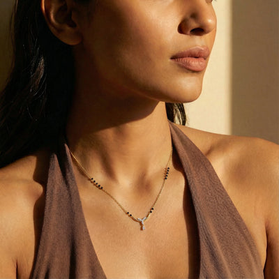 The Delicate Drop 9KT Gold Lab Grown Diamond Mangalsutra