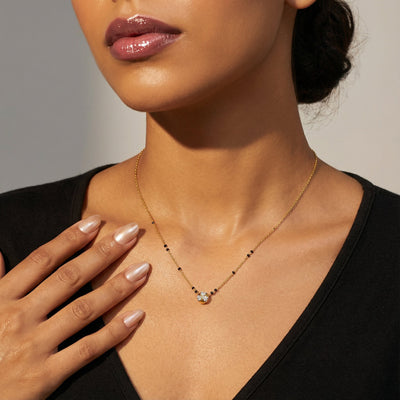 Crystal Bloom 9KT Gold Lab Grown Diamond Mangalsutra