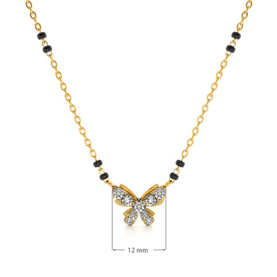 Wings of Grace 9KT Gold Lab Grown Diamond Mangalsutra