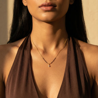 Bondflow Curve 9KT Gold Lab Grown Diamond Mangalsutra