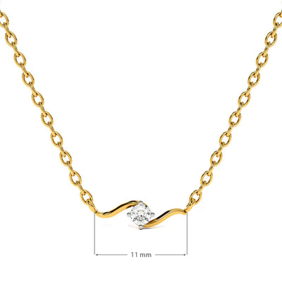 Classic Wave Glow 9KT Gold Lab Grown Diamond Mangalsutra