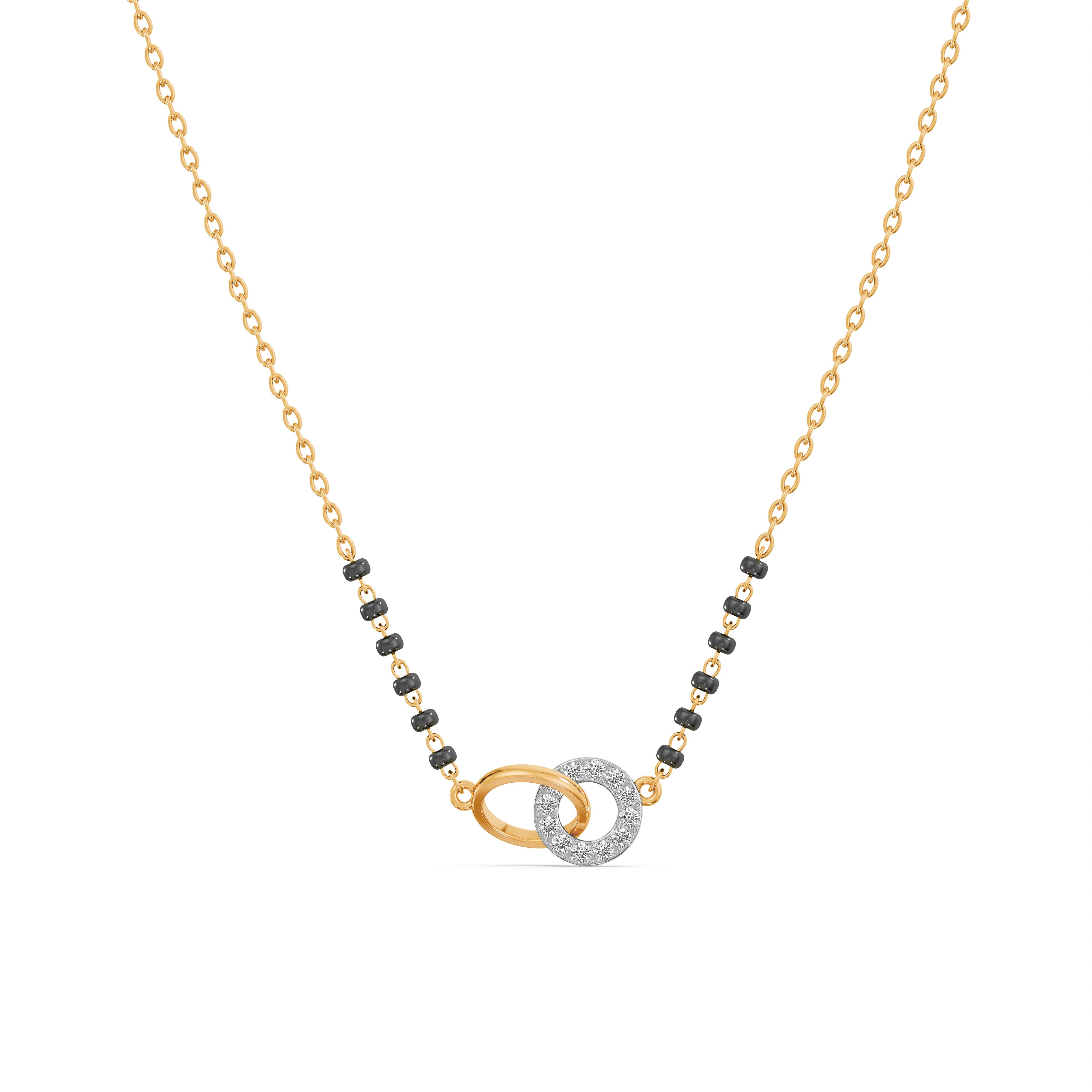 Sparkling Orbitlink 9KT Gold Laboratory Grown Diamond Mangalsutra