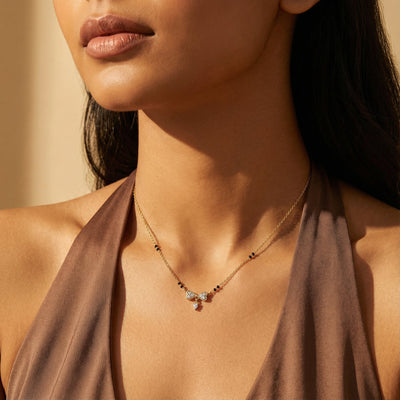 Sacred Heart 9KT Gold Lab Grown Diamond Mangalsutra