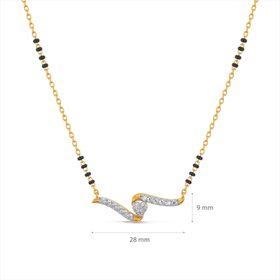 Pure Form Heart 9KT Gold Lab Grown Diamond Mangalsutra