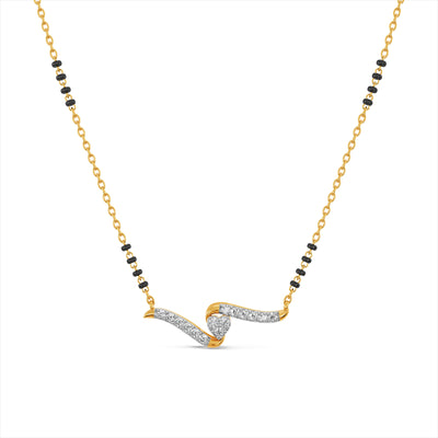 Pure Form Heart 9KT Gold Lab Grown Diamond Mangalsutra