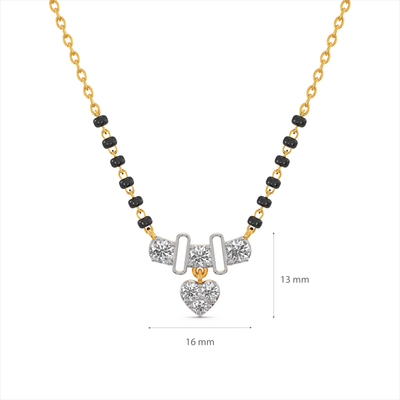 Affectionate Heart 9KT Gold Lab Grown Diamond Mangalsutra