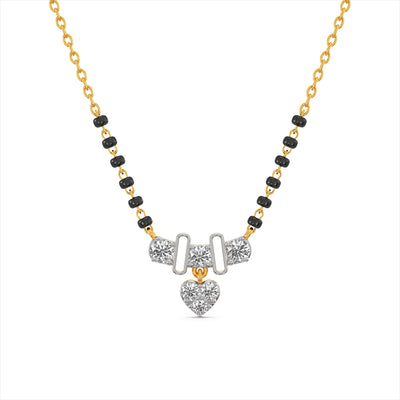 Affectionate Heart 9KT Gold Lab Grown Diamond Mangalsutra
