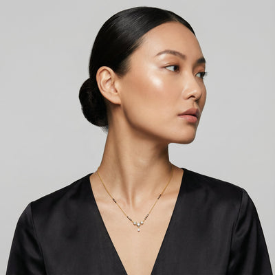 Heart Trio 9KT Gold Lab Grown Diamond Mangalsutra