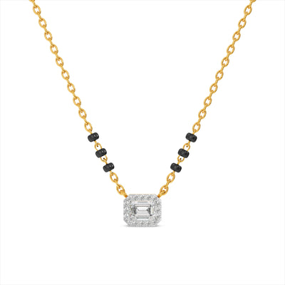 Sparkling Square 9KT Gold Lab Grown Diamond Mangalsutra