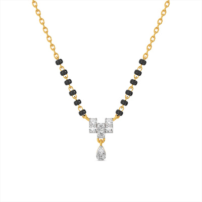 Bold Geometric 9KT Gold Lab Grown Diamond Mangalsutra