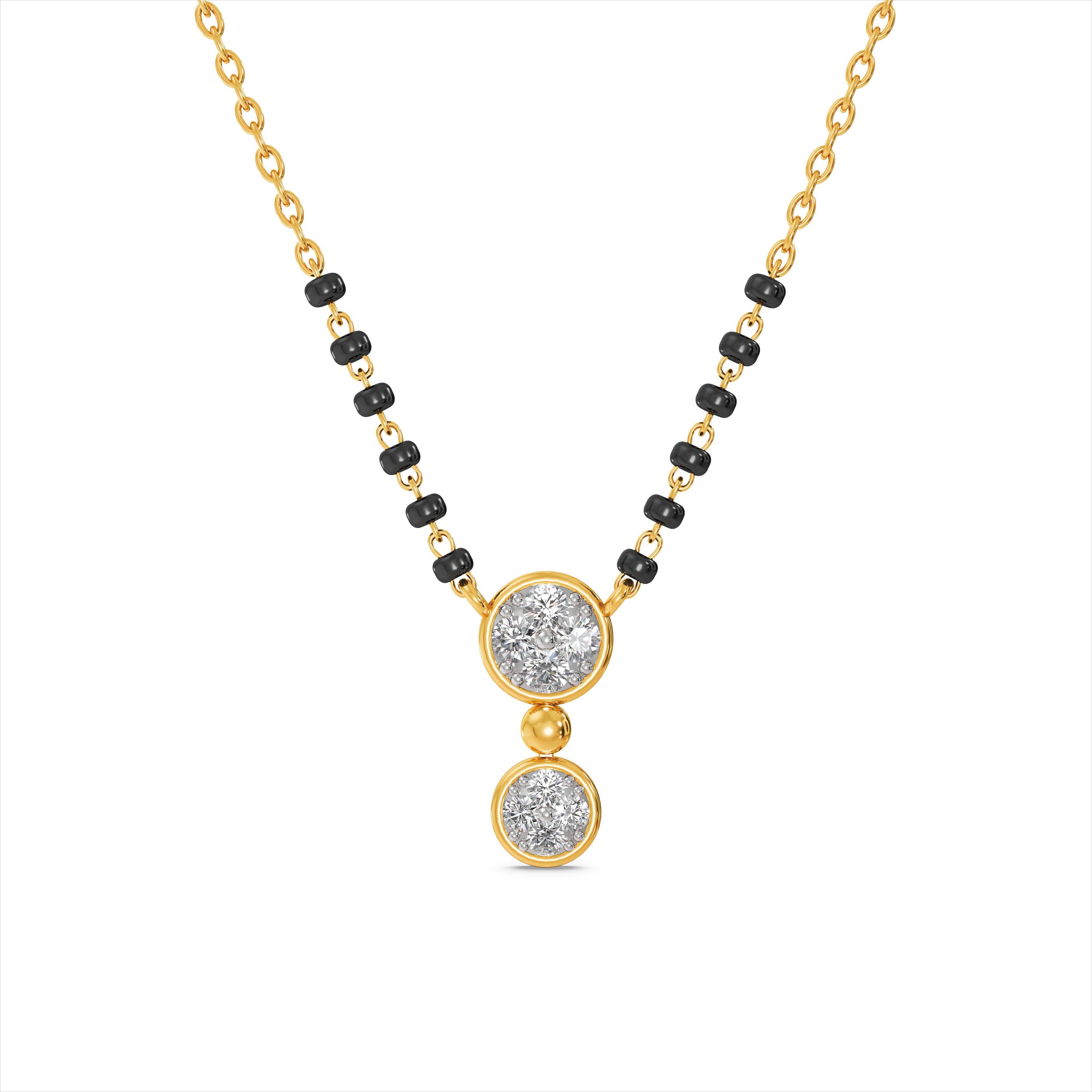 Disc Drop 9KT Gold Laboratory Grown Diamond Mangalsutra