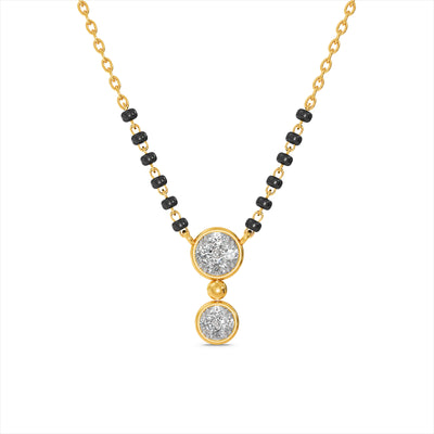Disc Drop 9KT Gold Lab Grown Diamond Mangalsutra