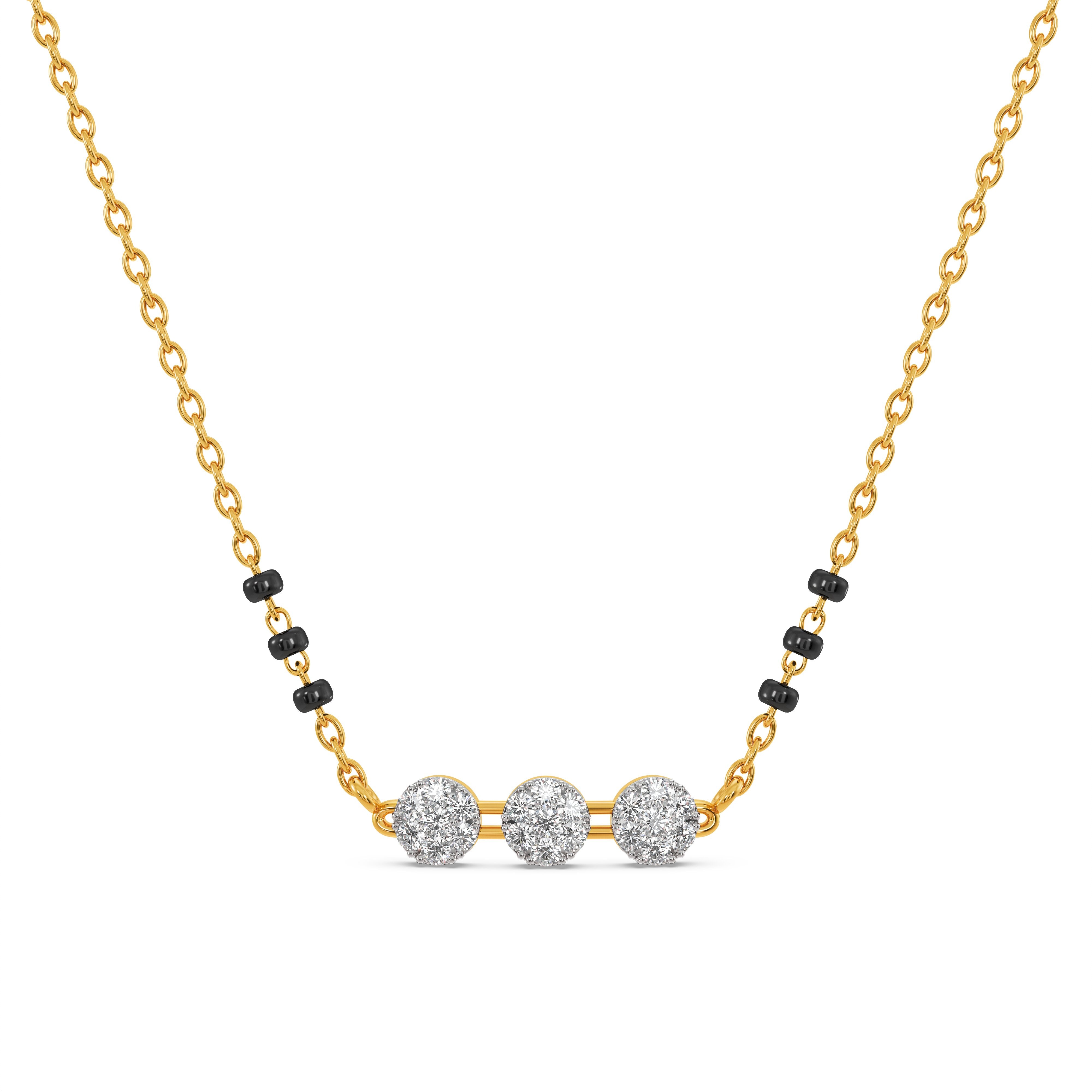 Axiom 9KT Gold Laboratory Grown Diamond Mangalsutra