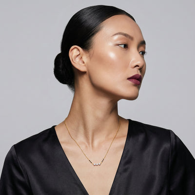 Axiom 9KT Gold Lab Grown Diamond Mangalsutra