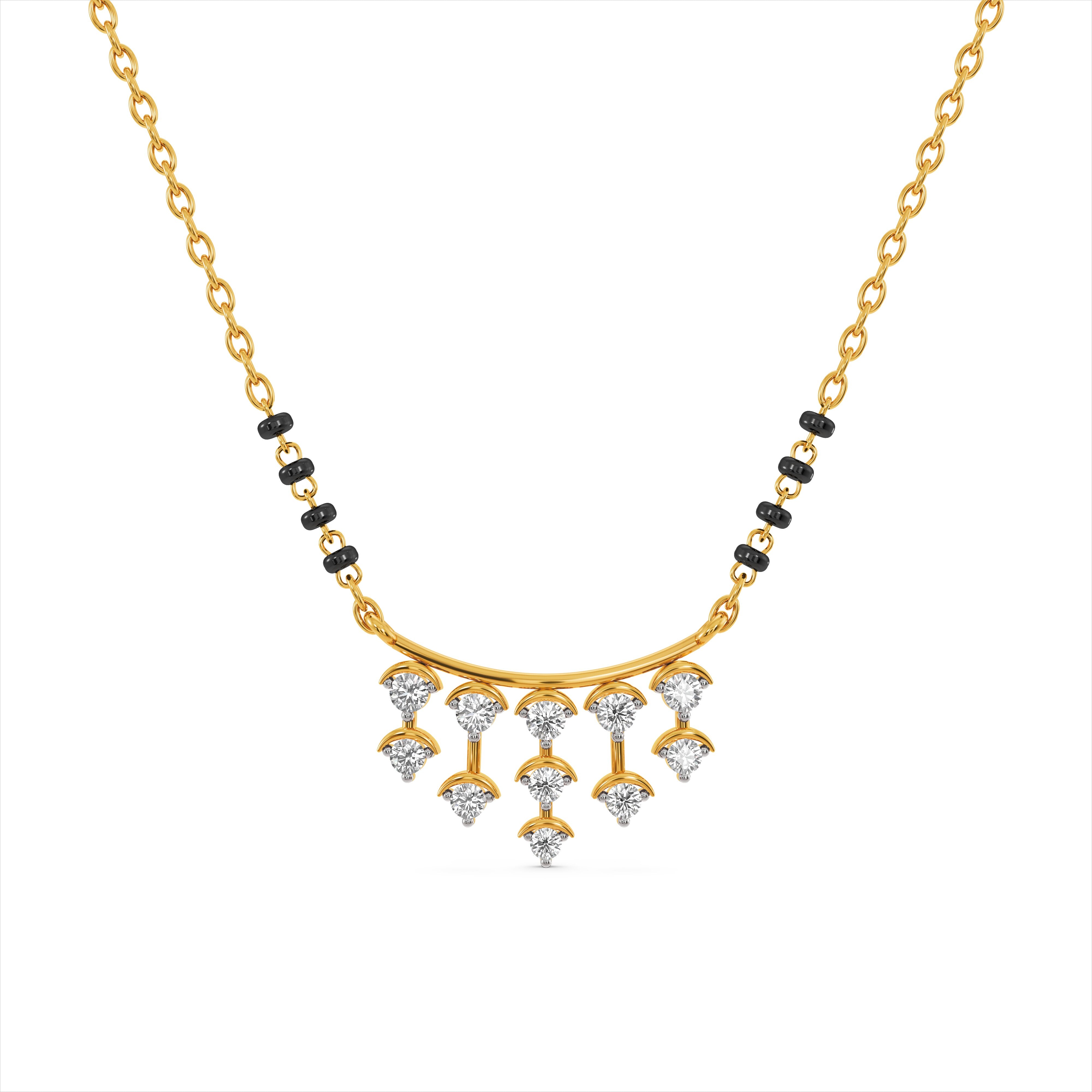 Luna Grid 9KT Gold Laboratory Grown Diamond Mangalsutra