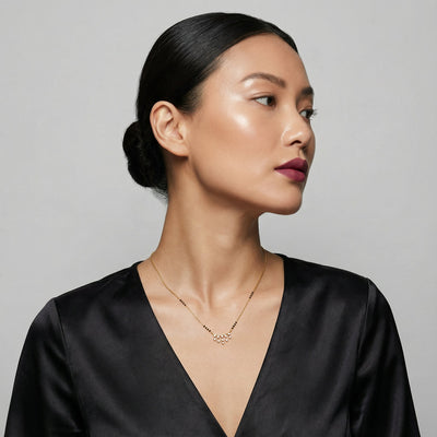 Luna Grid 9KT Gold Lab Grown Diamond Mangalsutra