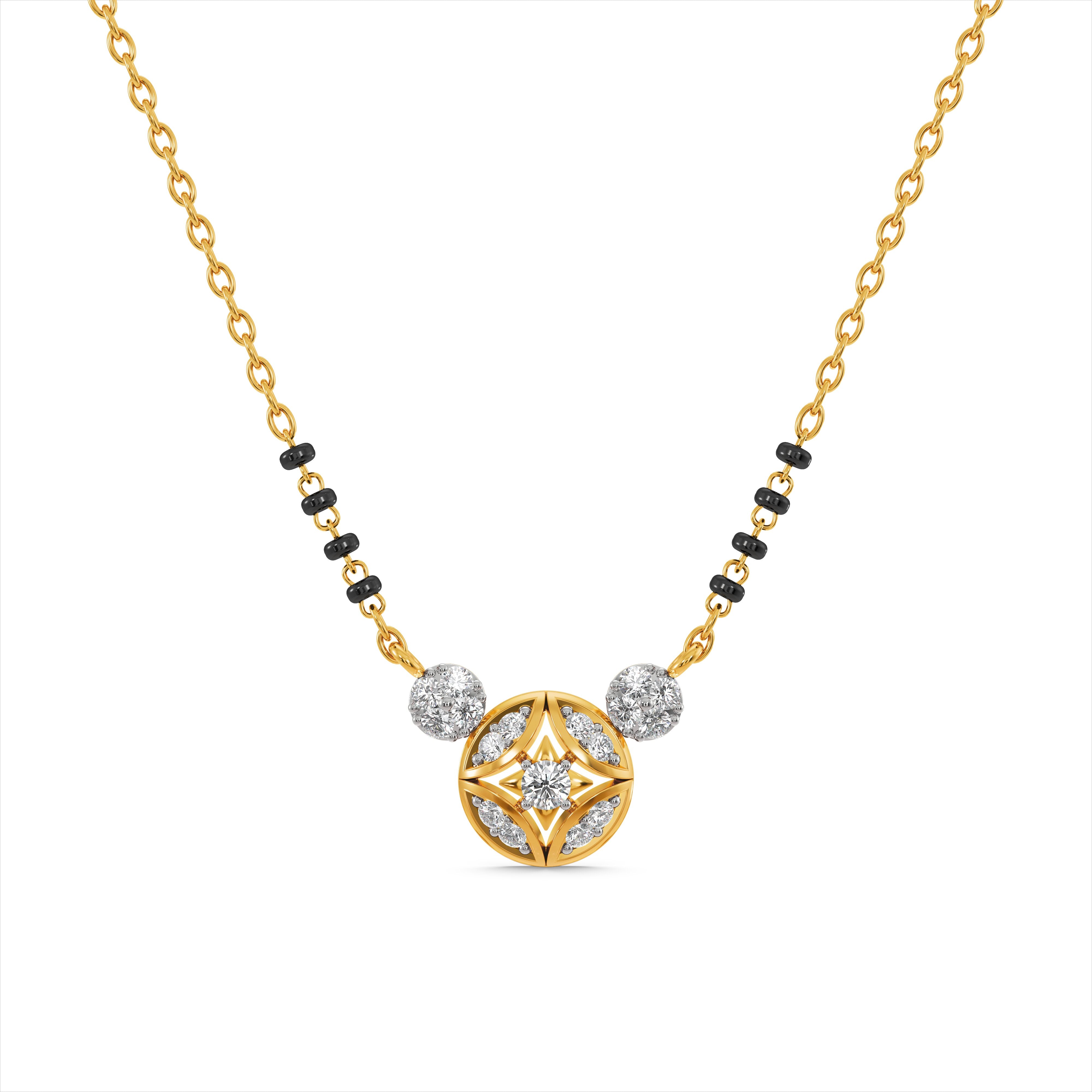 Astra Bloom 9KT Gold Laboratory Grown Diamond Mangalsutra