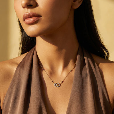 Celeste Frame 9KT Gold Lab Grown Diamond Mangalsutra