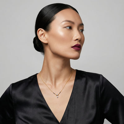 Eclipse Drop 9KT Gold Lab Grown Diamond Mangalsutra