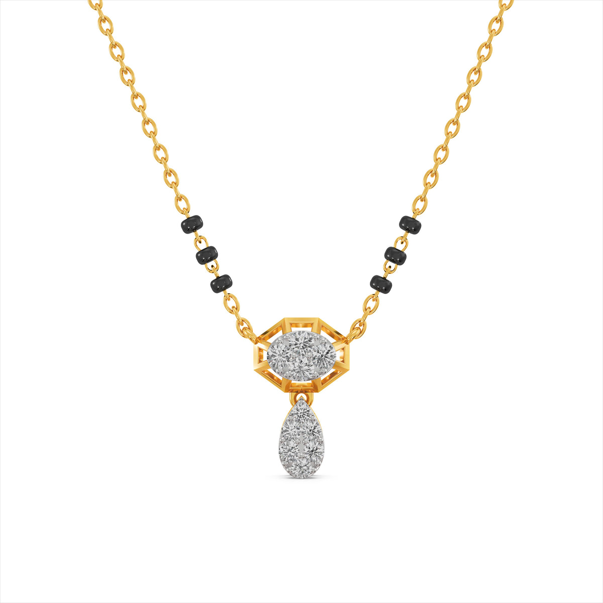 Eclipse Drop 9KT Gold Laboratory Grown Diamond Mangalsutra