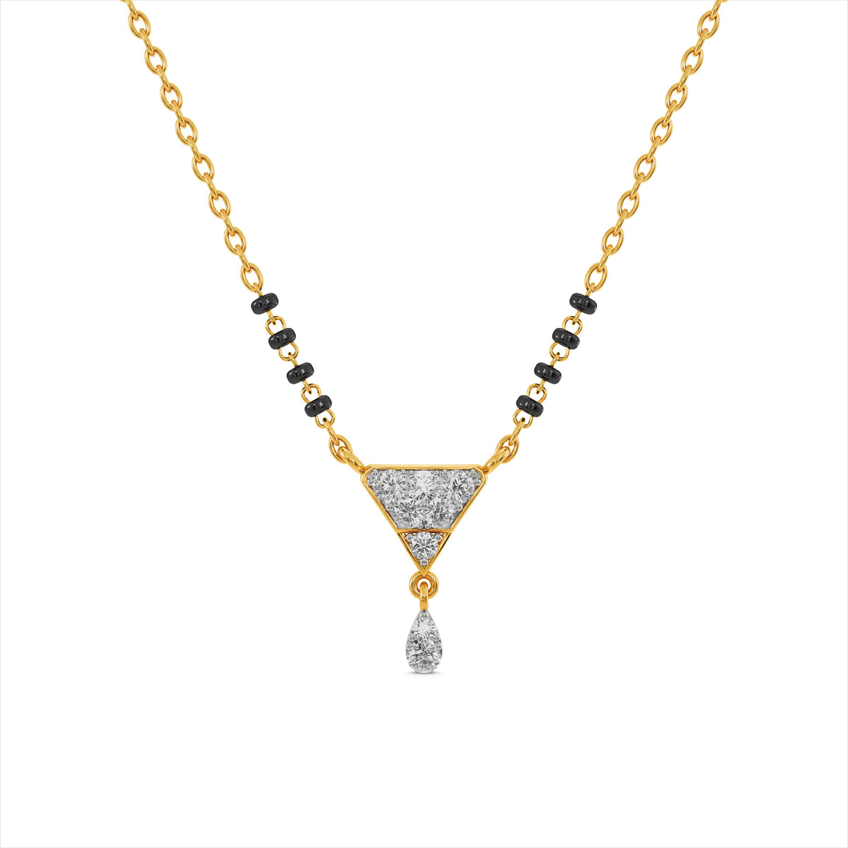 Elara Flow 9KT Gold Laboratory Grown Diamond Mangalsutra